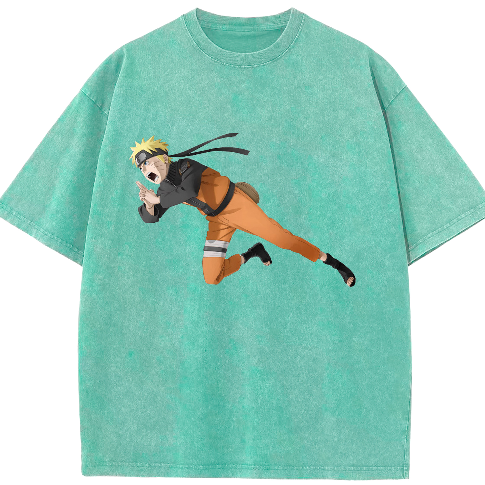 （画像用） NARUTO -ナルト- うずまき ナルト Uzumaki Naruto 綿100% ヴィンテージ風 半袖Tシャツ（フロントプリント）